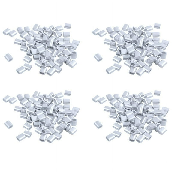 2mm Aluminum Double Wire Rope Clamp Clip Sleeve 320 Pcs,320 x Wire Rope Aluminium Sleeve,Silver