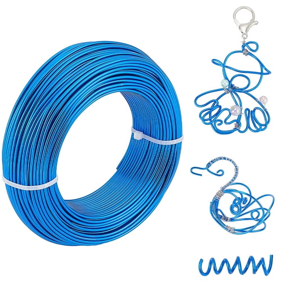 2mm Aluminum Wire 180.4 Feet Aluminium Flexible Craft Wire Bendable Armature Wire Jewellery Beading Wire for DIY Craft Sculptures Model Beading Jewelry Making Royal Blue 12 Gauge 55m Blue