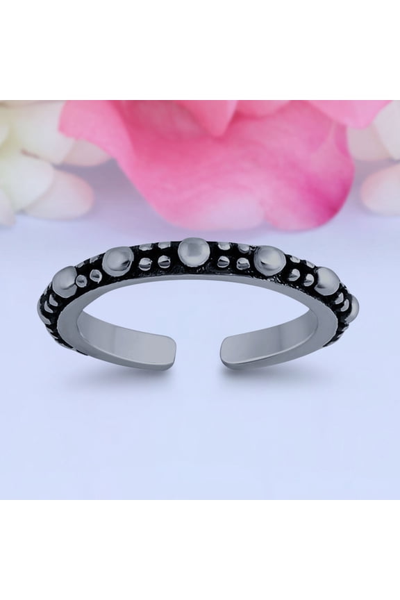 2mm Bali Toe Band Ring 925 Sterling Silver Thin Adjustable Stylish Rings For Women