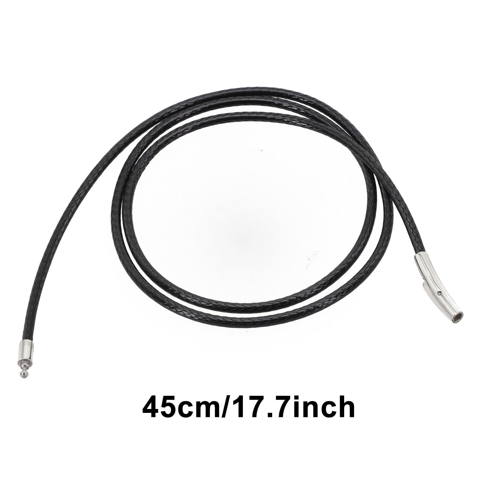 2mm Black Braided Pu Leather String Rope Necklace Stainless Steel Clasp ...