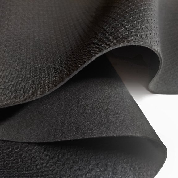 2mm Black Hexagon Embossed Neoprene Fabric, Scuba Wetsuit Material, Fabric For Sewing, Thin Foam Rubber Sheet (Black, 1' x 2')