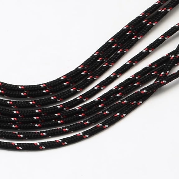 2mm Black Polyester Spandex Single Strand Paracord 100m Bundle Durable Cord for Crafting Outdoor Use and Accessories