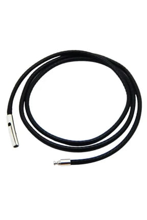 2mm Black Rope Leather Cord Chain Necklace Stainless Steel Clasp 16-30inch
