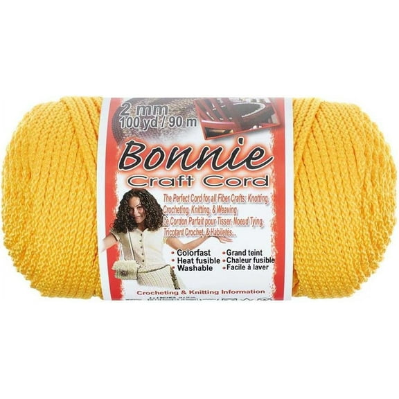 2mm Bonnie Crafting Cord Macram Knitting Weaving Crafts 100 Yard Spool Sunshine
