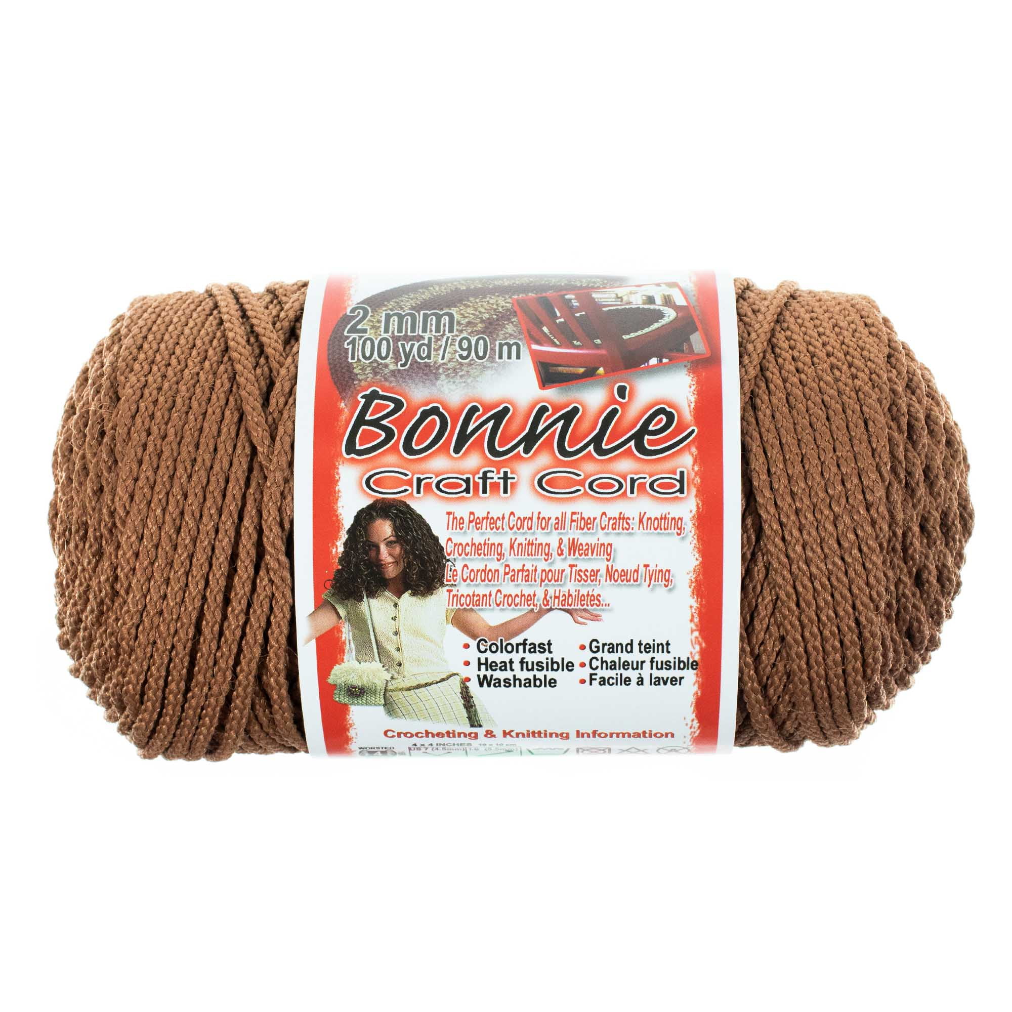 2mm Bonnie Crafting Cord - Great for Macrame, Knitting, and Weaving Crafts - 100 Yard Spools, Adult Unisex, Size: Single Pack, Brown