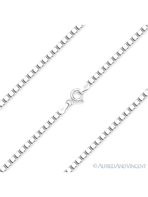 2mm Box Link Chain Necklace in .925 Sterling Silver