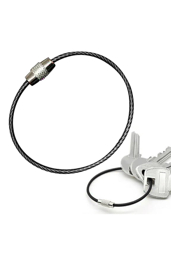 2mm Coated Wire Keychain Cable, 6" Stainless Steel Key Rings Loops, Assorted Colors Large Key Chains for Luggage Tags, Key Tags, Kitchen Utensils & Dusters, Multi-Purpose Key Rings Bulk Set
