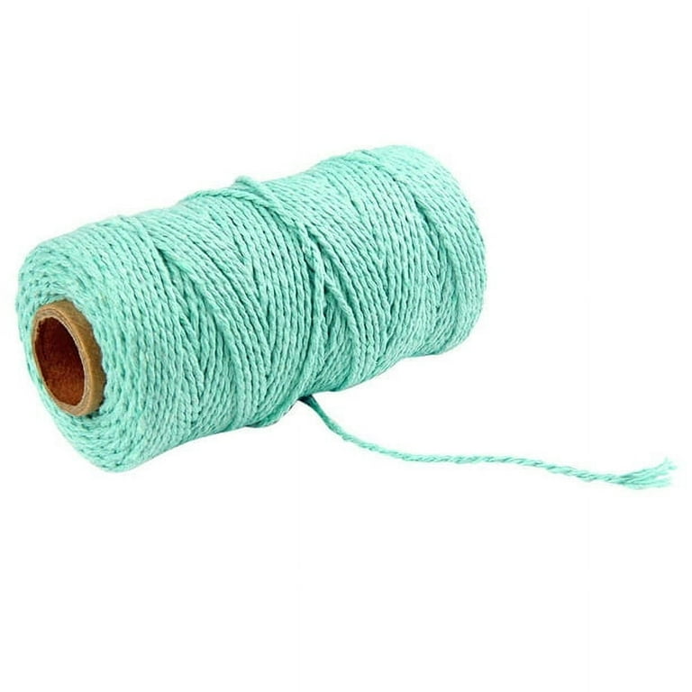 2mm Colorful Linen Rope,100m/109Yard Braided DIY Handmade Cotton Thread for  Crafts Artworks and Embellishments,Light Blue 