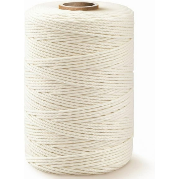 2mm Cotton Butcher Twine String Soft Food Safe for Cooking Craft Baker Kitchen Meat Turkey Sausage Roasting Gift Wrapping Gardening Crocheting Knitting