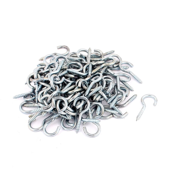 2mm Dia Thread Zinc Plated Eye Bolt Eyelet Hook Screw Assortment Blue 100pcs
