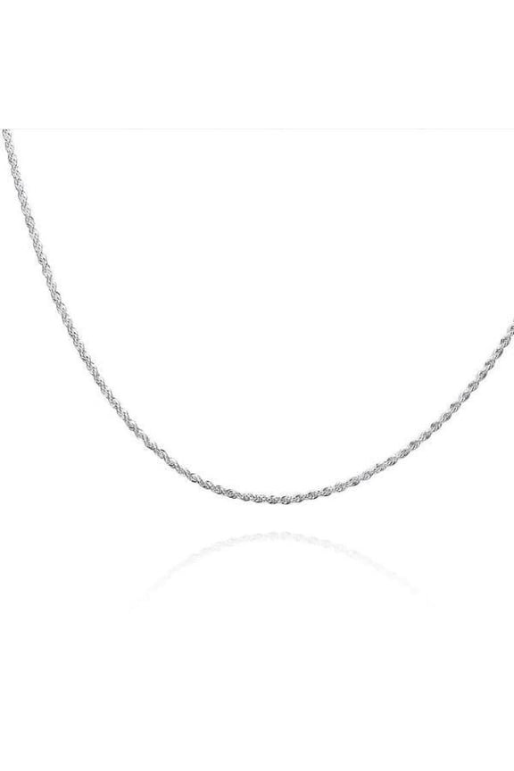 2mm Diamond Cut Silver Rope Chain 16-24 inches for Women or Men Every Day Wear - 22 Inch