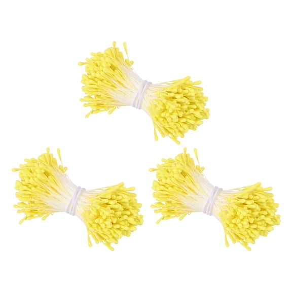 2mm Double Head Flower Stamen 1080 Pcs Artificial Floral Stamens, Light Yellow