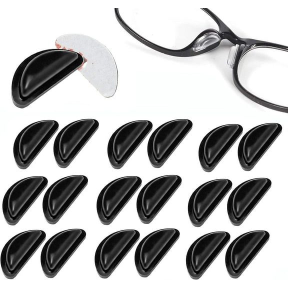 2mm Eyeglasses Nose Pads Anti-Slip Soft Silicone Adhesive Nosepads for Glasses Sunglasses Reading Glasses 20 Pairs Black by GIXUSIL