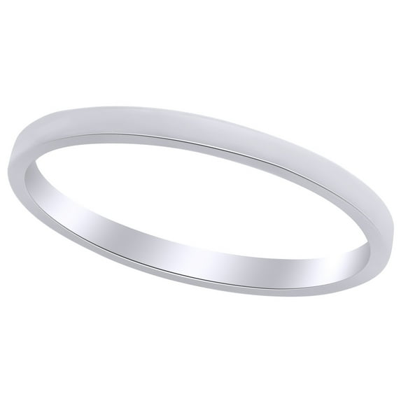 AFFY 2mm Flat Band Ring in 14k White Gold Ring Size - 8.5