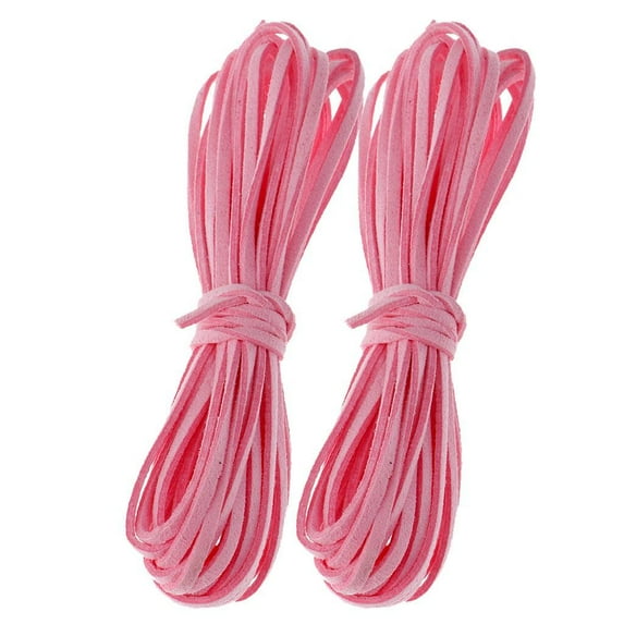 2mm Leather Cord String Threads for Making - 2 Pcs - 5 Meters, Necklace Cords - Pink