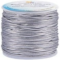 thumbnail image 1 of 2mm Metallic Cord 54 Yards Metallic Tinsel Elastic Cord Ribbon Stretch Cord Ribbon Wrap Thread Tag Cord for Christmas Ornament Hanging Decoration Jewelry Making Wrap Ribbon Silver, 1 of 9
