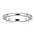 thumbnail image 1 of 2mm Milgrain 18K White Gold Over Silver Wedding Ring, 1 of 4
