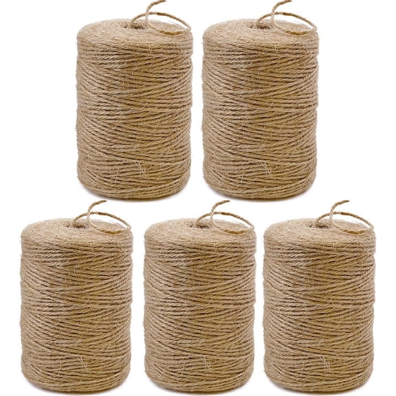 2mm Natural Jute Twine String 1600 Feet Long Twine String for Crafting Gardening Gift Wrapping Macrame DIY Home Decor