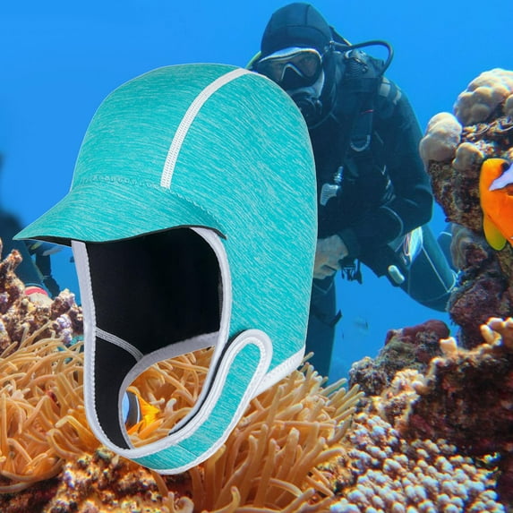 2mm Neoprene Wetsuit Hood Scuba Diving Hood Cap Stretch Sun Protection Surfing Thermal Hood Swimming Cap for Canoeing Water Sports Kayaking Blue