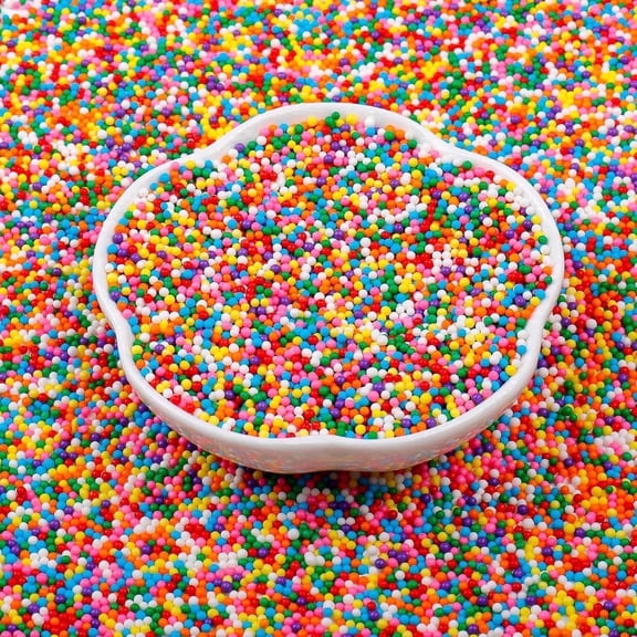 2mm Rainbow Nonpareils Sprinkles for Cake Decorating, 4.58oz Edible Mini Sugar Pearls for Cupcakes, Ice Cream, Donuts, Dessert Toppings, Colorful Baking Supplies for Birthday Party, Holiday, Christma
