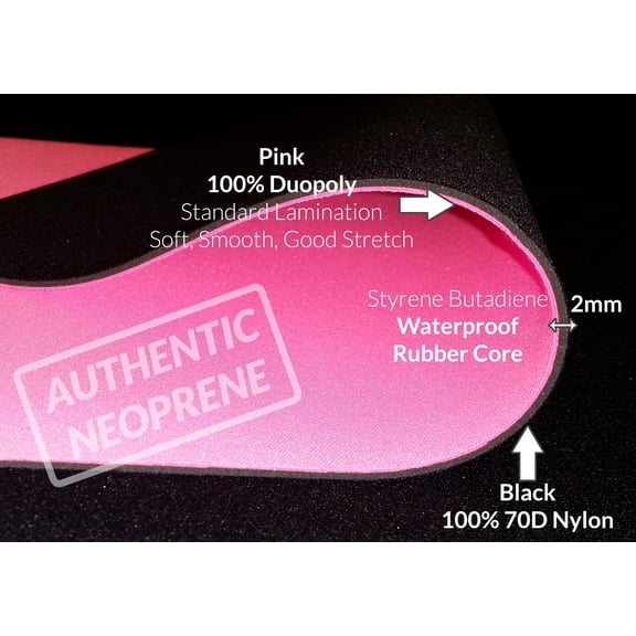 2mm Pink Neoprene Fabric Cloth, Scuba Wetsuit Material, Stretch Nylon Neoprene Fabric For Sewing By The Square Ft. Thin Foam Rubber Sheets, Sponge Neoprene Material (Pink, 2' x 4')