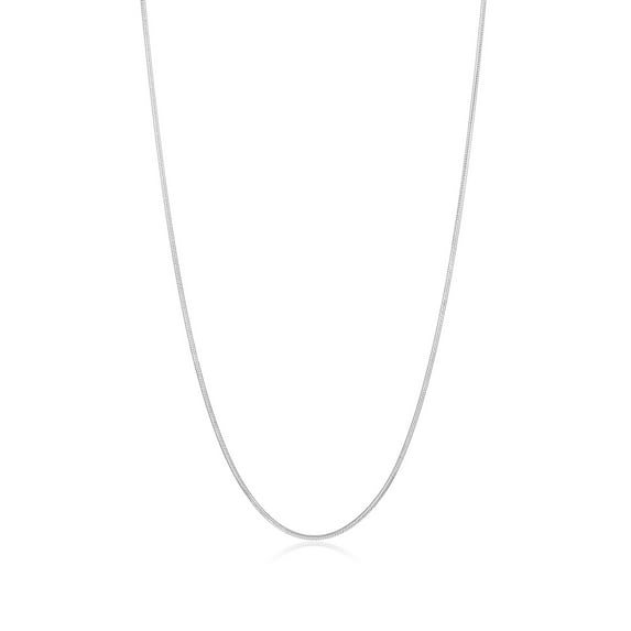 2mm Rhodium Plated Silver Round Snake Chain Necklace, 22 inches