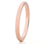 2mm Rose Gold Tungsten Carbide Ring Womens Tungsten Wedding Band Ladies Comfort Fit