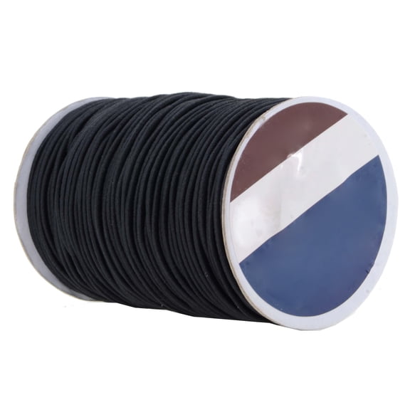 2mm Round Black Elastic String for Beading, DIY Crafts, Sewing Smocking, Shoe Laces, 76 Yds Stretch Cord, Flexible Nylon Rubber Thread