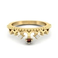 thumbnail image 1 of Mooneye 2mm Round Garnet 925 Sterling Silver Yellow Plated Women Crown Tiara Wedding Ring, 1 of 4