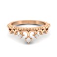thumbnail image 1 of 2mm Round Pearl 925 Sterling Silver Rose Plated Women Crown Tiara Valentines Day Gifts Ring, 1 of 4