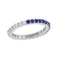 thumbnail image 1 of 2mm Round Shape Lapis Lazuli 925 Sterling Silver Eternity Mother's Day Gift Ring, 1 of 2