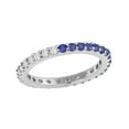 thumbnail image 1 of 2mm Round Shape Tanzanite 925 Sterling Silver Eternity Mother's Day Gift Ring, 1 of 2