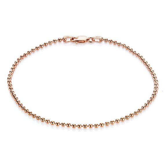 2mm Silver Ball Military Link Bracelet, 9.5 inches