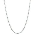 thumbnail image 1 of 2mm Solid .925 Sterling Silver Military Ball Chain Necklace + Bracelet Set, 20" (Necklace) + 8" (Bracelet), 1 of 7