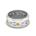 thumbnail image 1 of 2mm Square Citrine 925 Sterling Silver Twisted Rope Stackable Mother's Day Gift Ring, 1 of 4