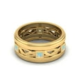 thumbnail image 1 of 2mm Square Opal 925 Sterling Silver Gold Vermeil Twisted Rope Stackable Valentines Day Gifts Ring, 1 of 4
