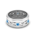 thumbnail image 1 of 2mm Square Swiss Blue Topaz 925 Sterling Silver Twisted Rope Stackable Mother's Day Gift Ring, 1 of 4