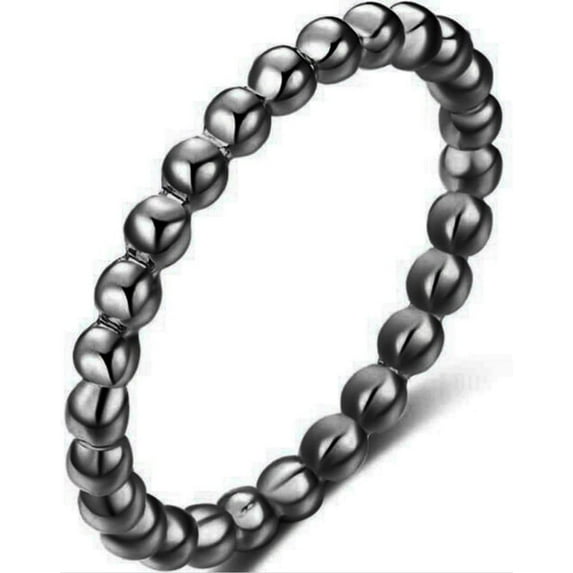 2mm Stainless Steel Beaded Style Classical Simple Plain Stackable Wedding Band Ring