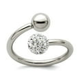 thumbnail image 1 of 2mm Stainless Steel Polished With Preciosa Crystal Ring Size 8 Ring for Women - 2.5 Grams, 1 of 2