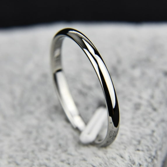 2mm Stainless Steel Thin Ring Rose Gold Black Women Ring Jewelry Party Simple Fashion Gift Size 3 To 10