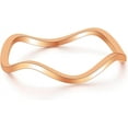thumbnail image 1 of 2mm Stainless Steel Waved Shape Stackable Anniversary Wedding Band Promise Ring, 1 of 10