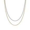 2mm Tennis Chain Necklaces Female Silver Golden Color 14K Yellow Gold