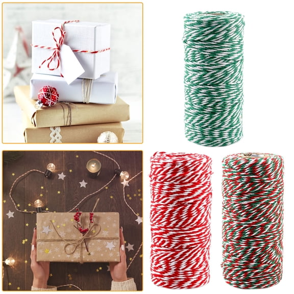 2mm Thin Craft String, 328 Ft Natural Cotton Rope for Gardening, Tying, Gift Wrapping, Packing, Christmas Decorations, Handmade Art, and Home Decoration Projects, 3 Rolls