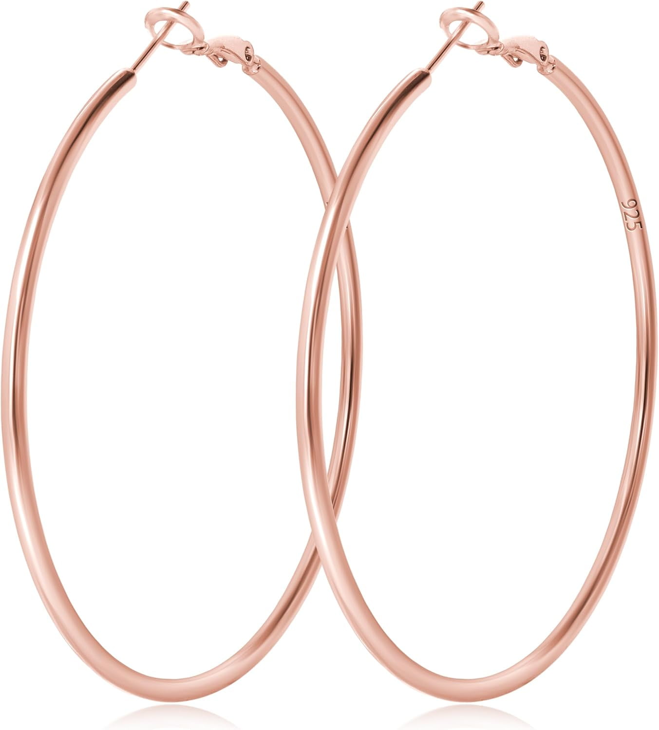 2mm Thin Gold Hoop Earrings 14k Gold Plated Large Big Hoops for Women