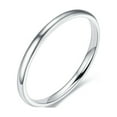thumbnail image 1 of 2mm Thin Titanium Stainless Steel Stackable Band Knuckle Stacking Rings Set Dome Polished Surface Midi Ring Simple for Men Women Wedding Classic Jewelry, 1 of 3