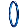 thumbnail image 1 of 2mm Tungsten Rings for Unisex Blue Stackable Slim Wedding Bands Size 6-12, 1 of 6