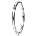 thumbnail image 1 of 2mm Tungsten Rings for Unisex Silver Stackable Slim Wedding Bands Size 6-12, 1 of 6