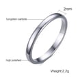 thumbnail image 1 of 2mm Tungsten Steel Wedding Band Men Women's Silver Engagement Thin Ring Sz 6-11, 1 of 7
