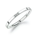 thumbnail image 1 of 2mm Ultra-fine Tail Ring Rose Gold/Silver Stainless Steel CZ Band Womens Sz 3-10, 1 of 9