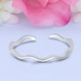 thumbnail image 1 of 2mm Waves Toe Band Ring 925 Sterling Silver Thin Adjustable Stylish Rings For Women, 1 of 5